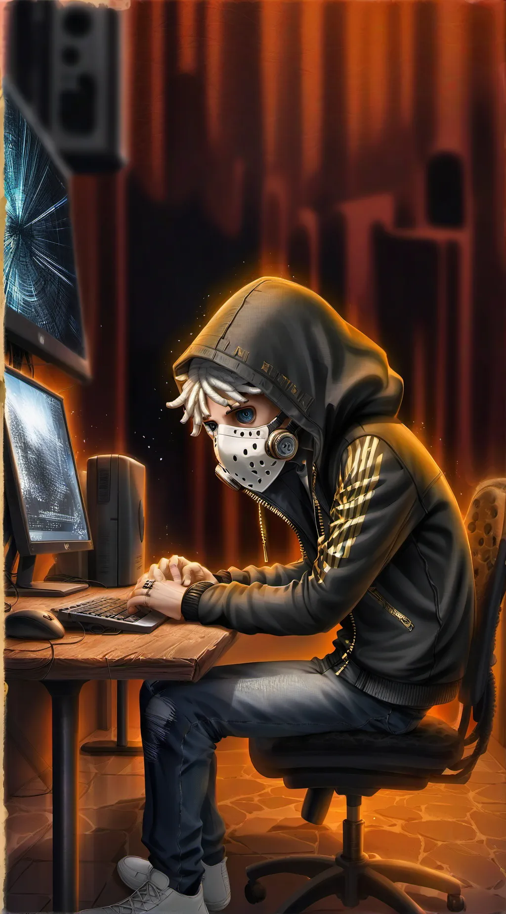 ai character: CH meets a hacker background