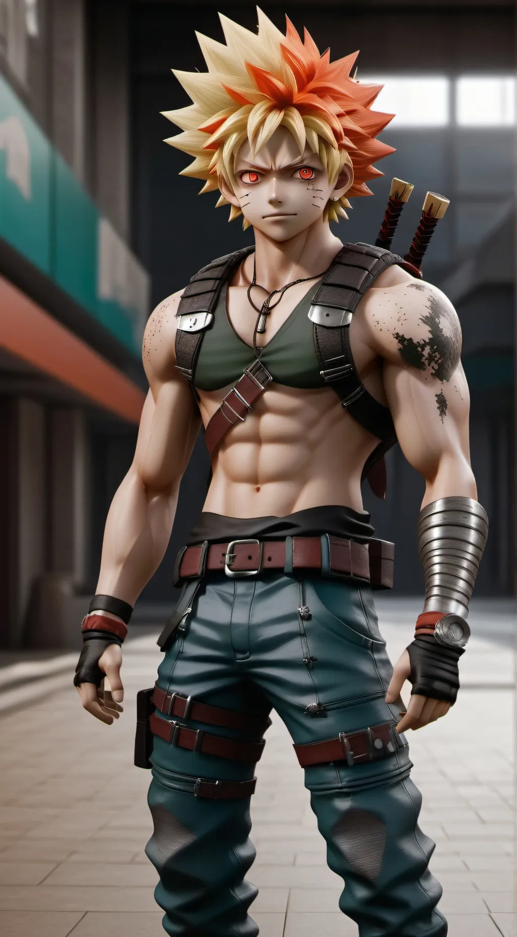 ai character: Katsuki Bakugo  background