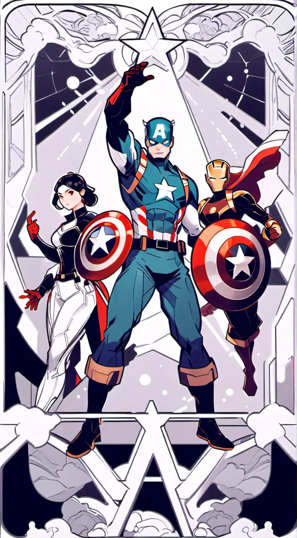 ai character: Avengers x IRL background