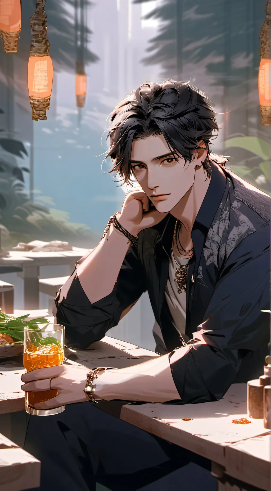 ai character: Léon  background