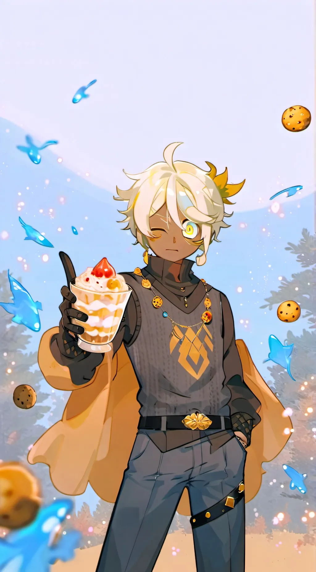 ai character: pure vanilla cooki background