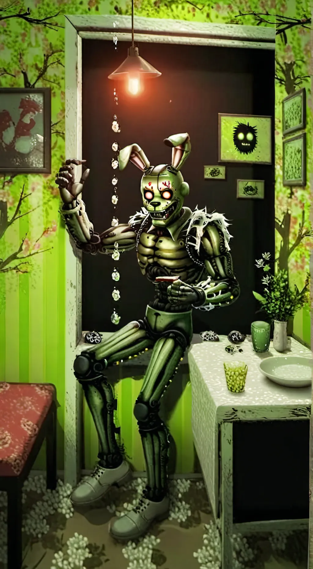ai character: spring-trap background