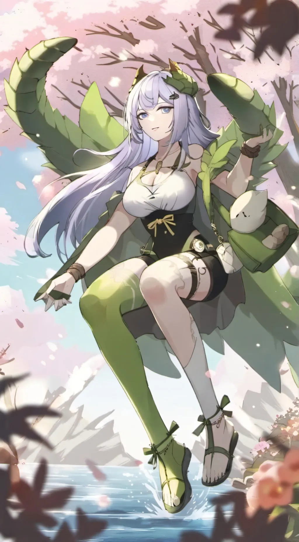 ai character: Kaiju girl  background