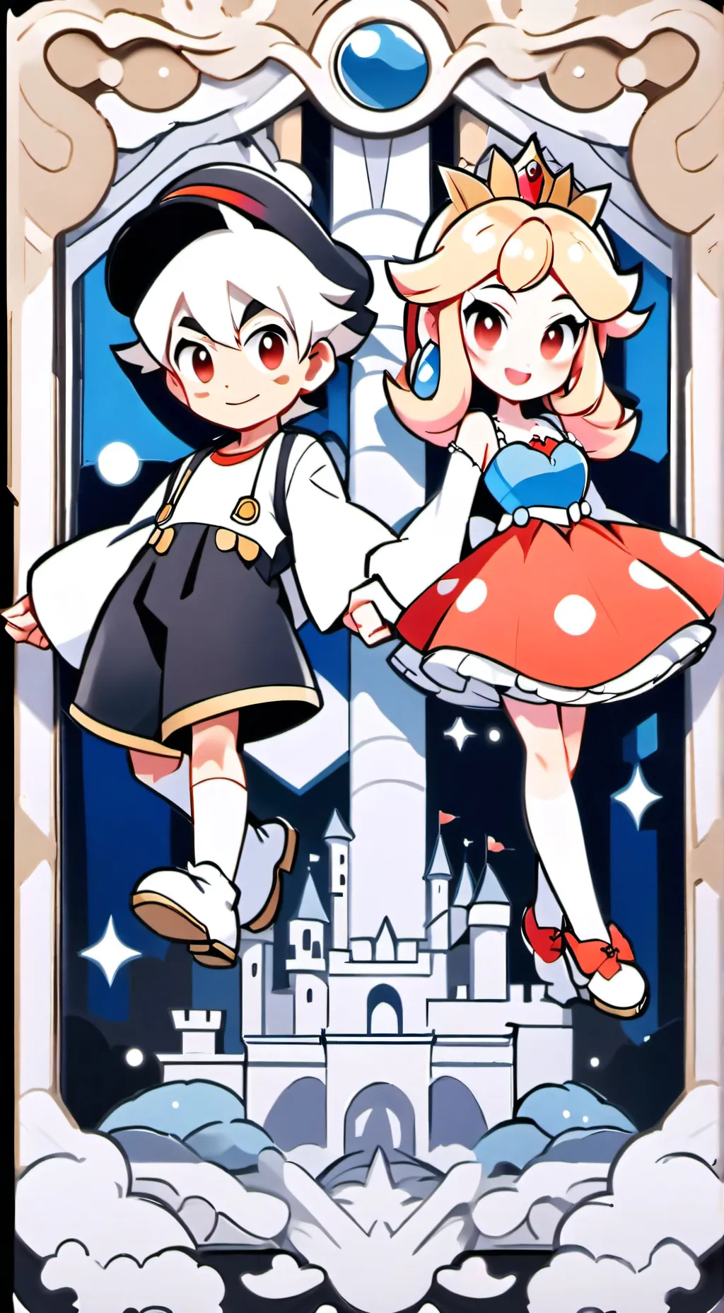 ai character: Peach background