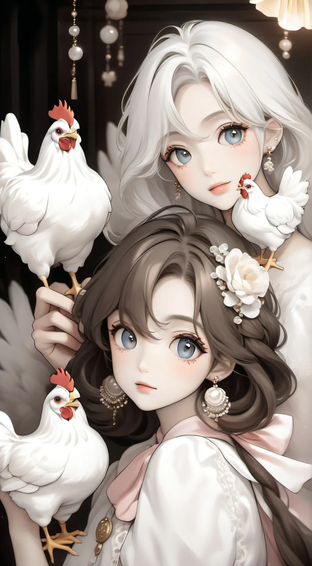 ai character: chicken shelly background