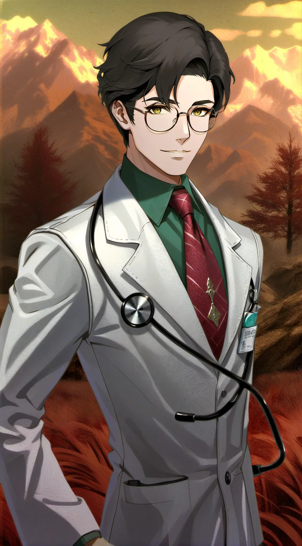 ai character: docter Daniel  background