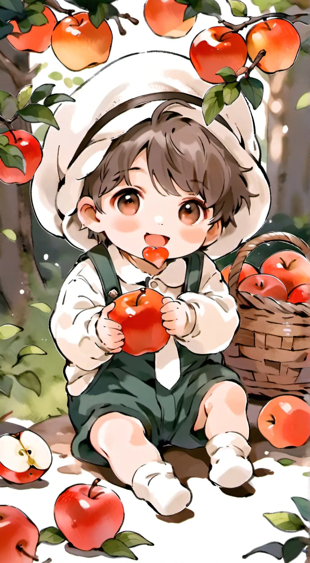 ai character: Apple baby background