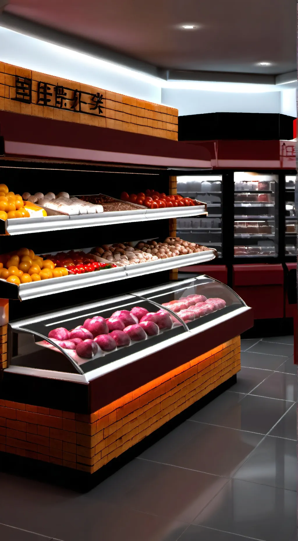 ai character: CB grocery store background