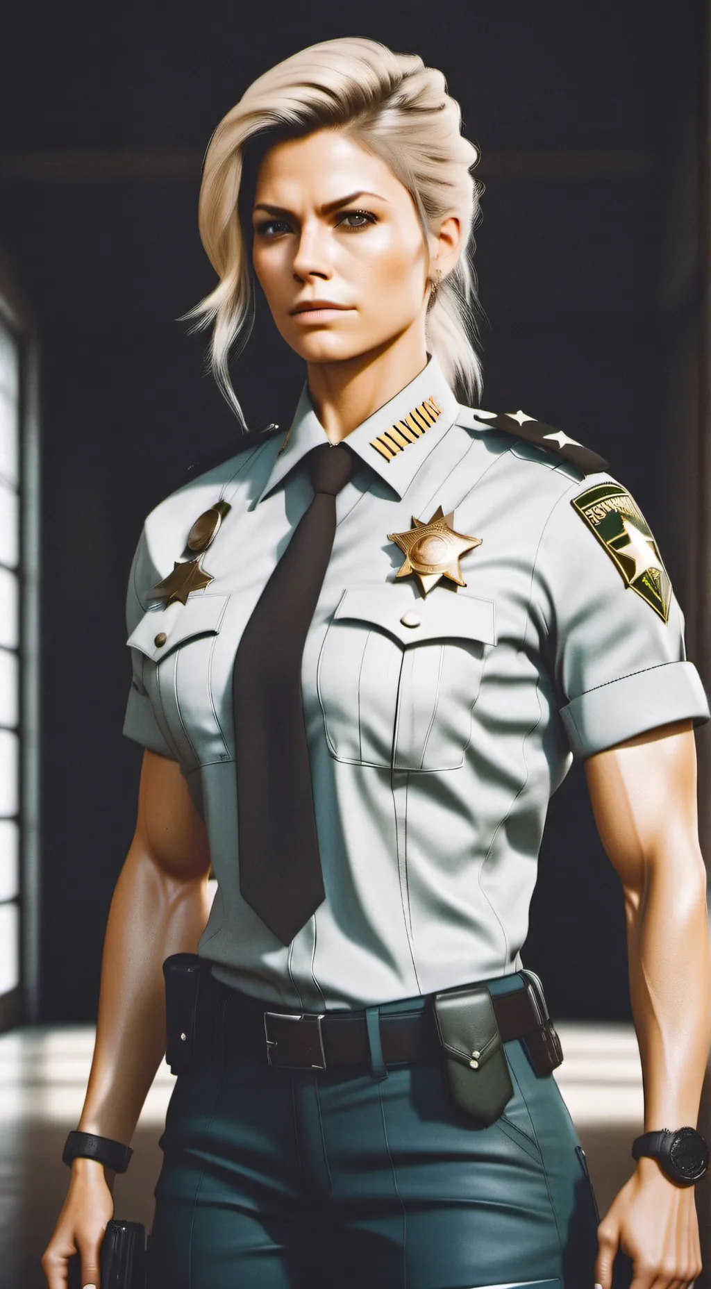 ai character: Sheriff Lyn Gold background