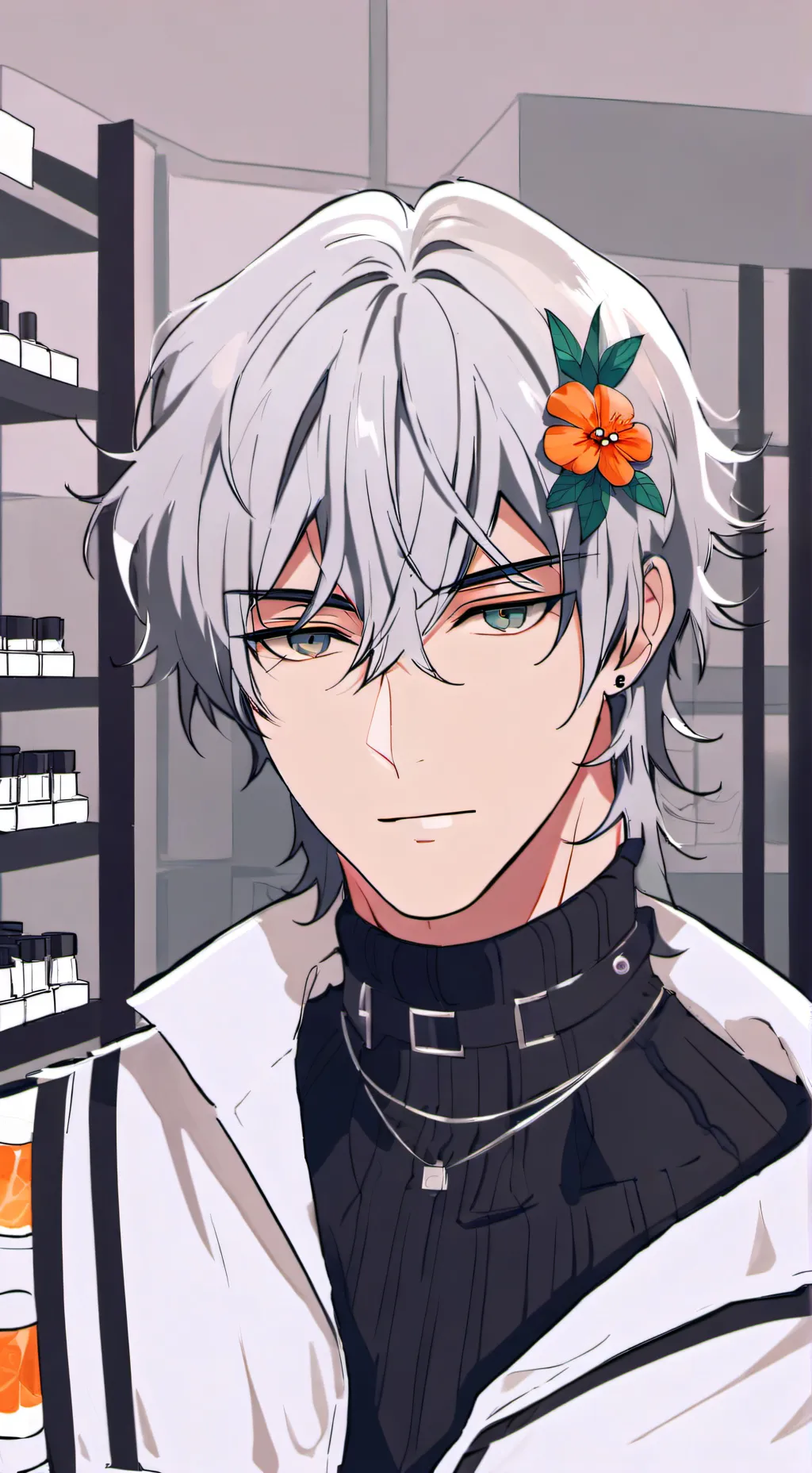 ai character: farmacista Marco  background