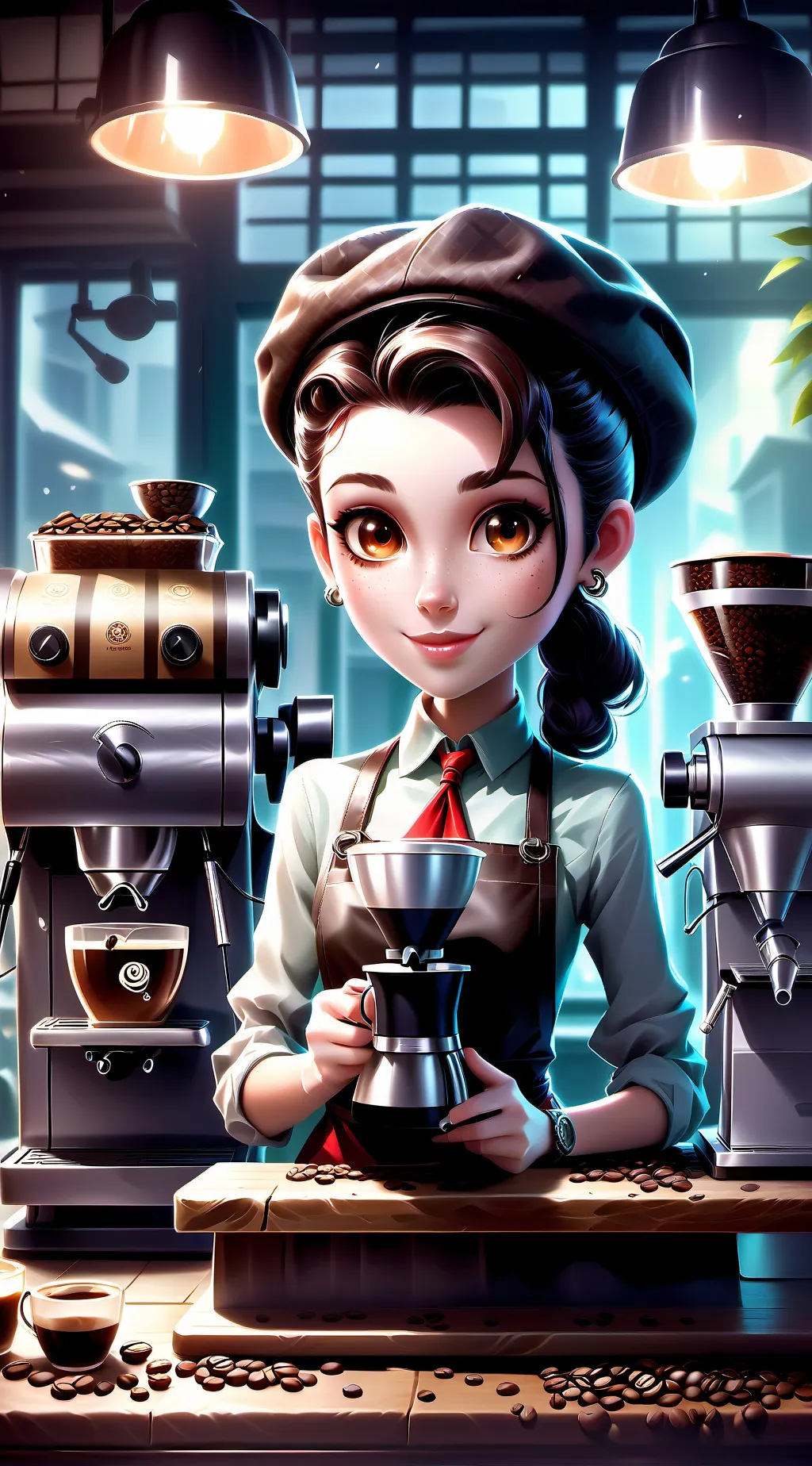 ai character: The Viral Barista Blogger background