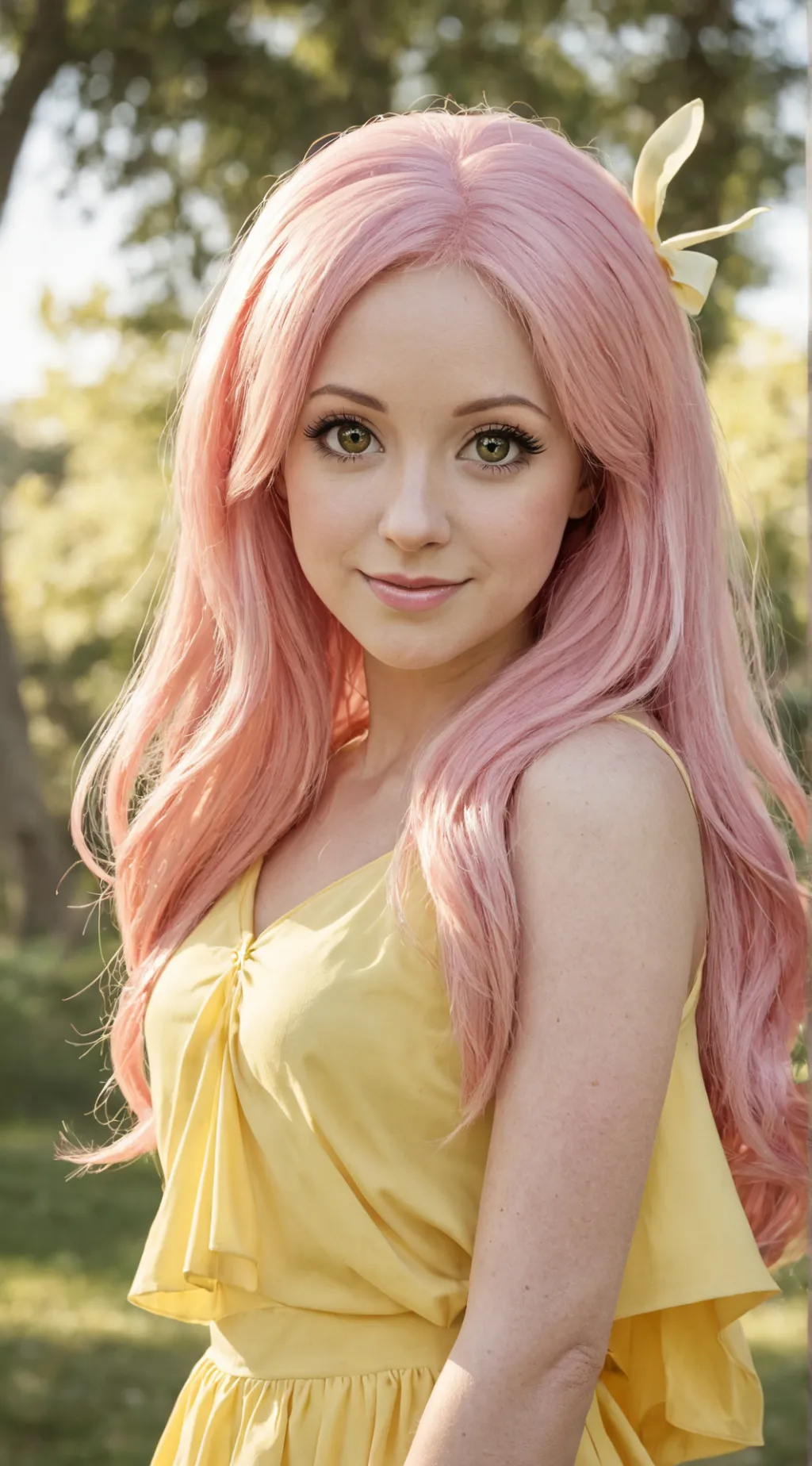 ai character: Fluttershy  background