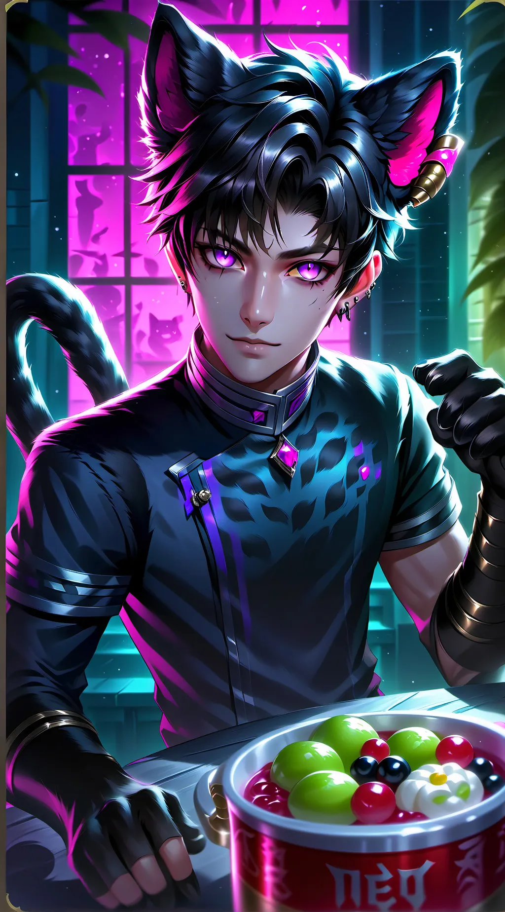ai character: Yandere Panther Spirit background