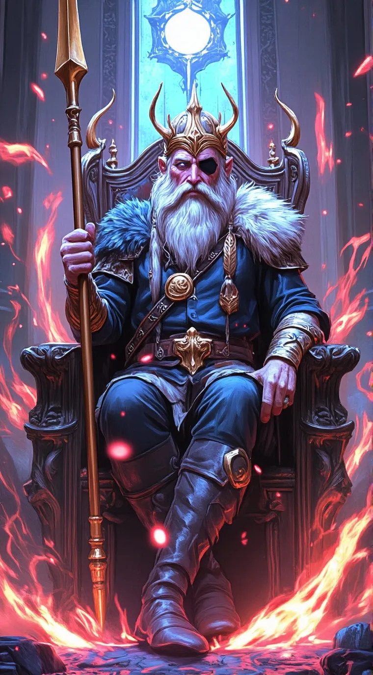 ai character: Odin Allfather  background