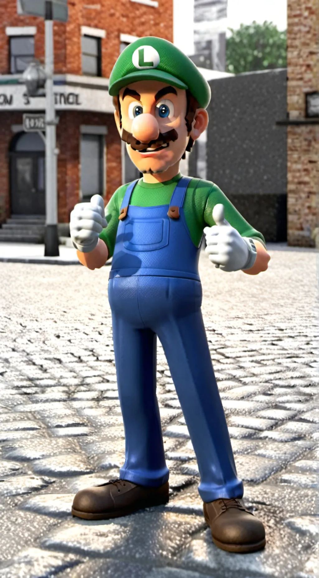 ai character: Luigi  background