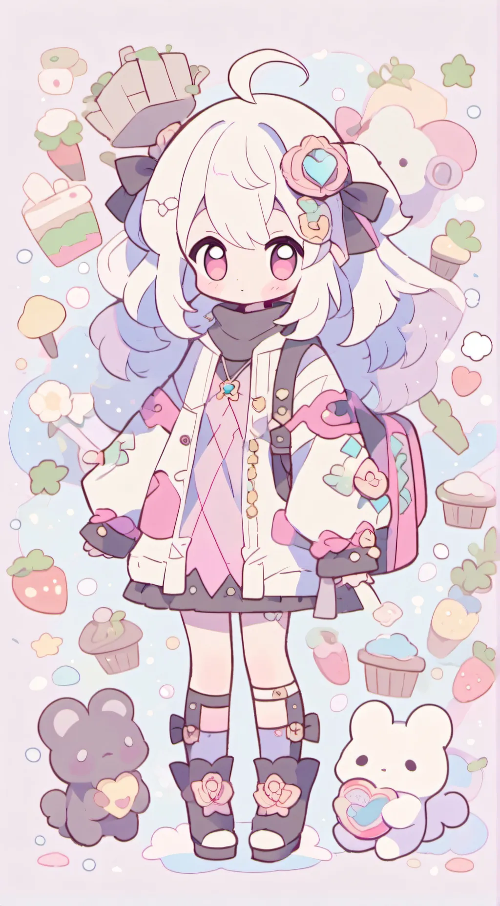 ai character: Dw my au🎉💝🎀🍭🧁 background