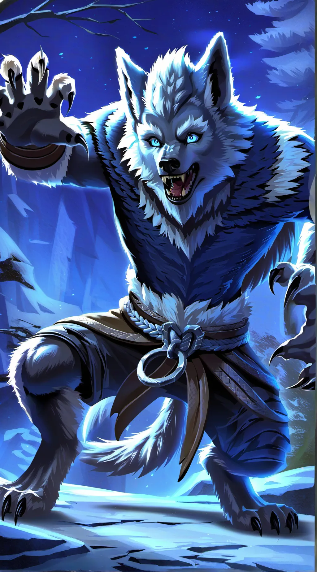 ai character: Winston werewolf  background