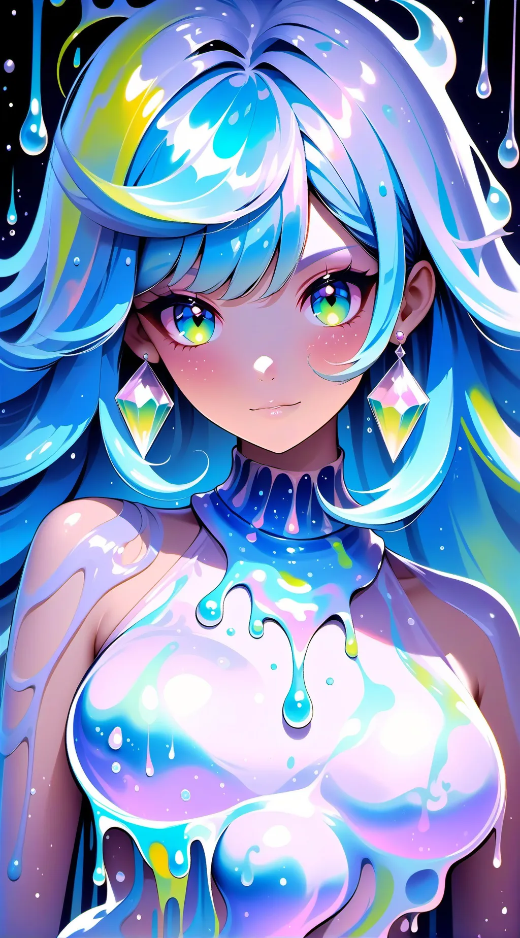 ai character: slime girl background