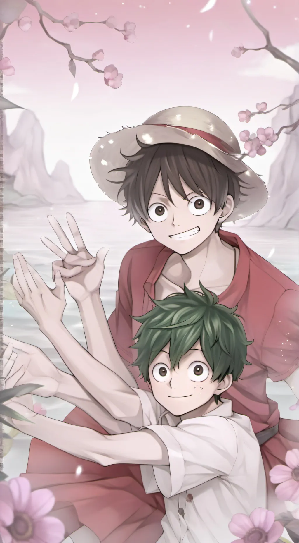 ai character: Mha X One Piece background