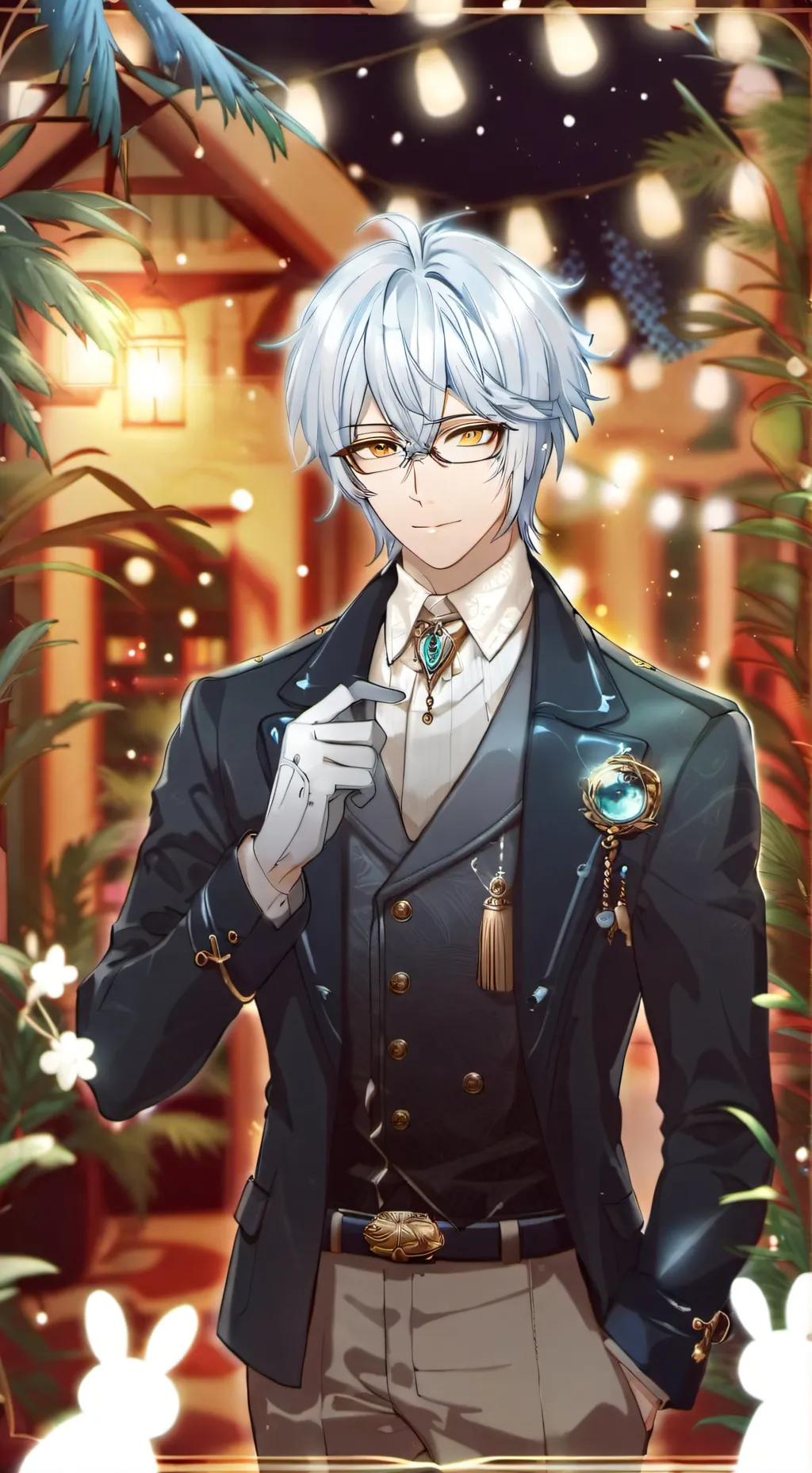 ai character: Blanc Lapin  background