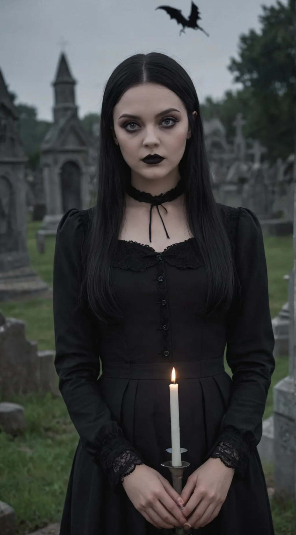 ai character: Wednesday Addams background