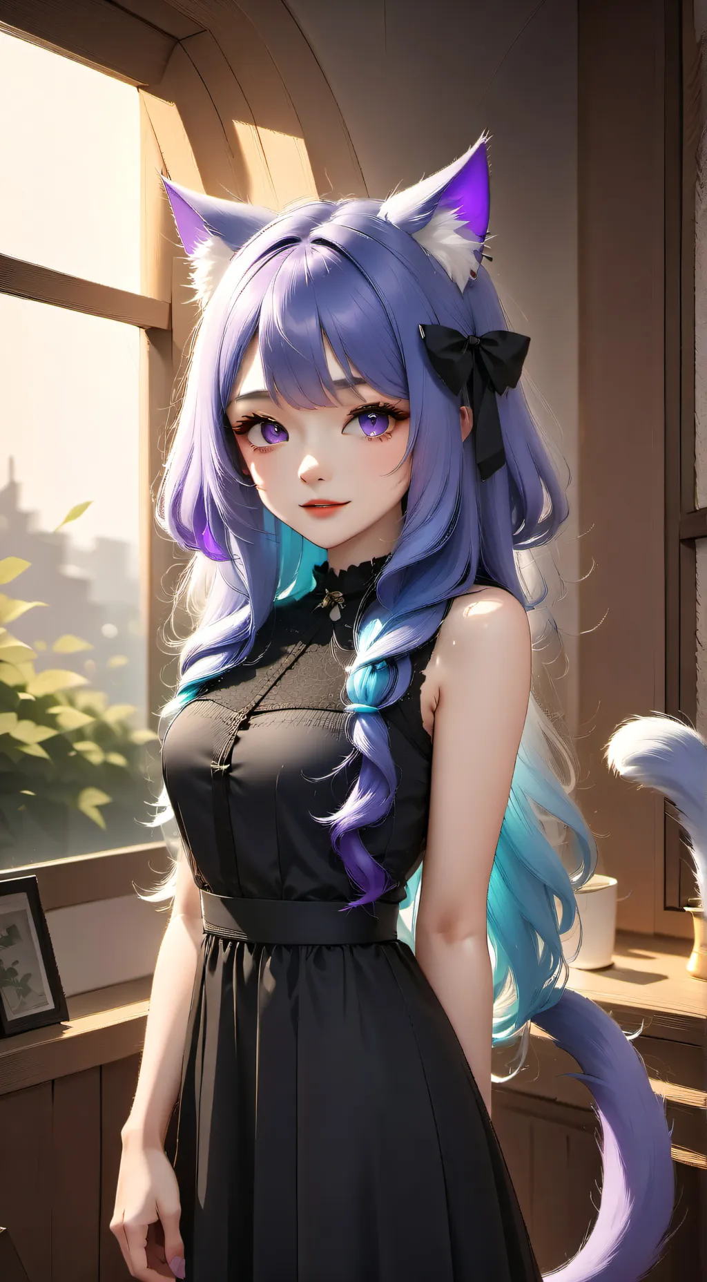 ai character: P.B catgirl background