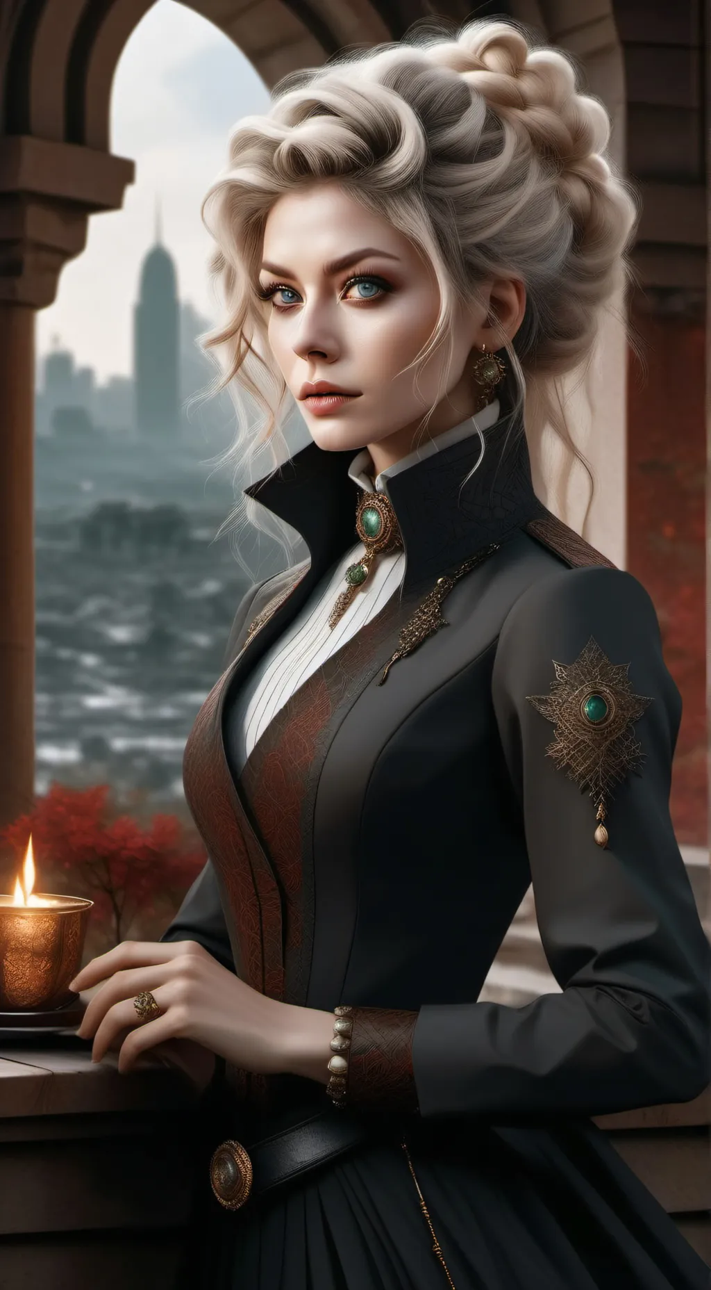 ai character: Amanda Dafoe background