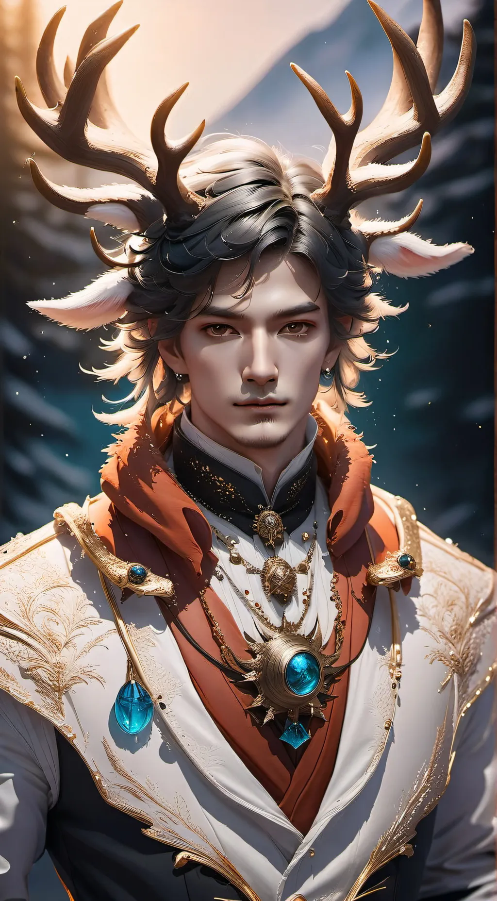 ai character: Sawsbuck  background