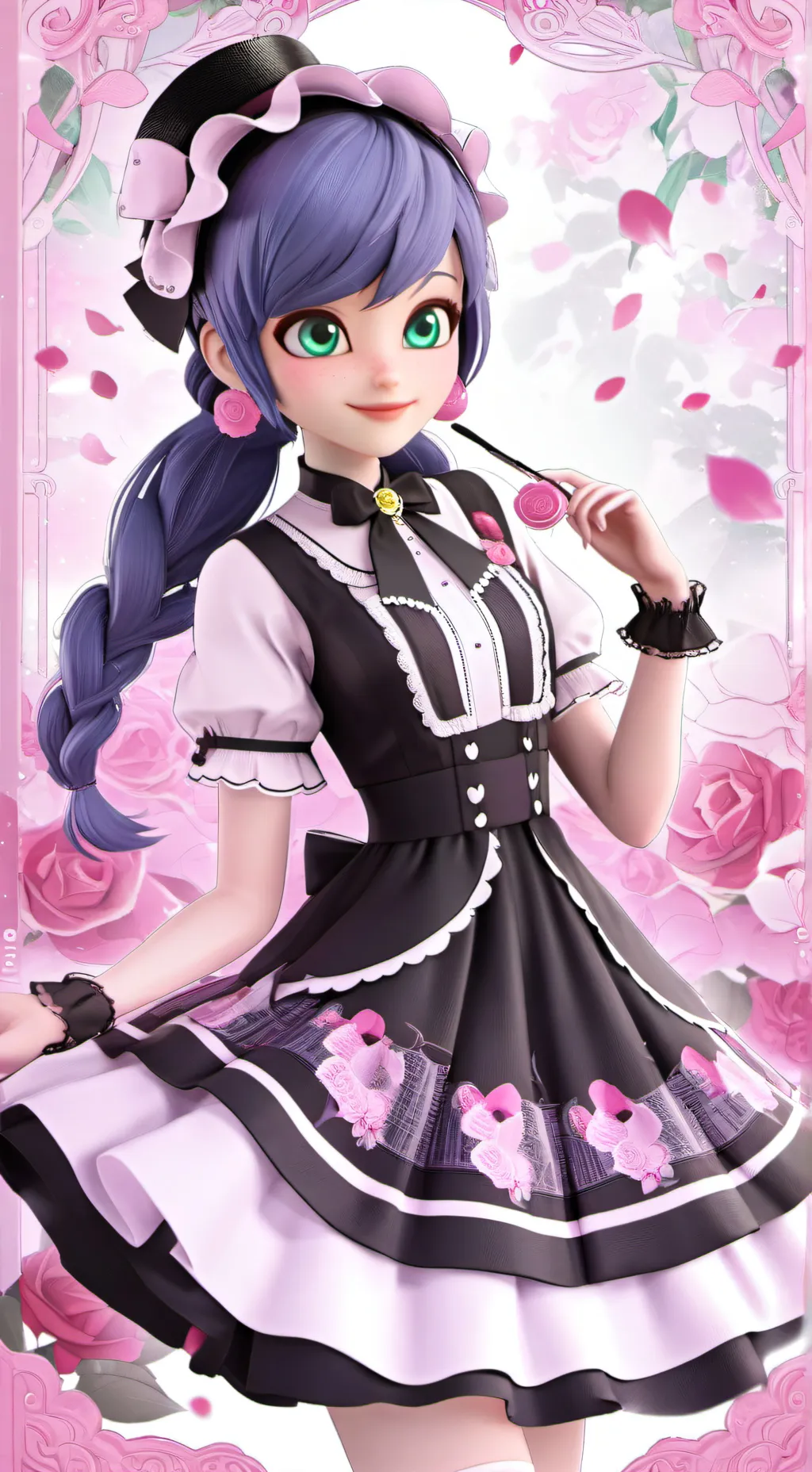 ai character: Marinette  background