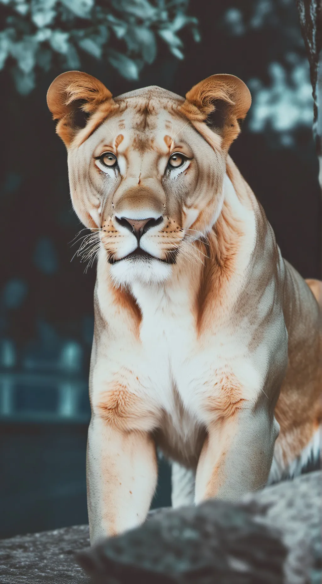 ai character: female lion  background