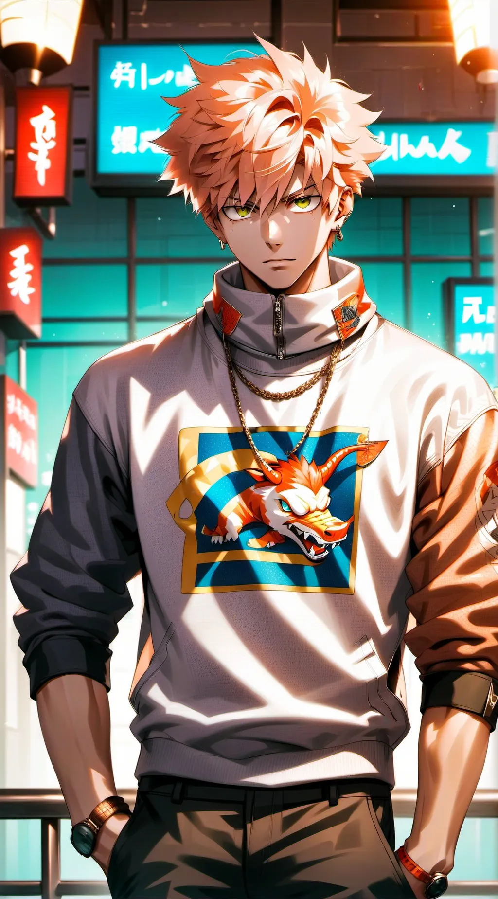 ai character: Katsuki Bakugo  background