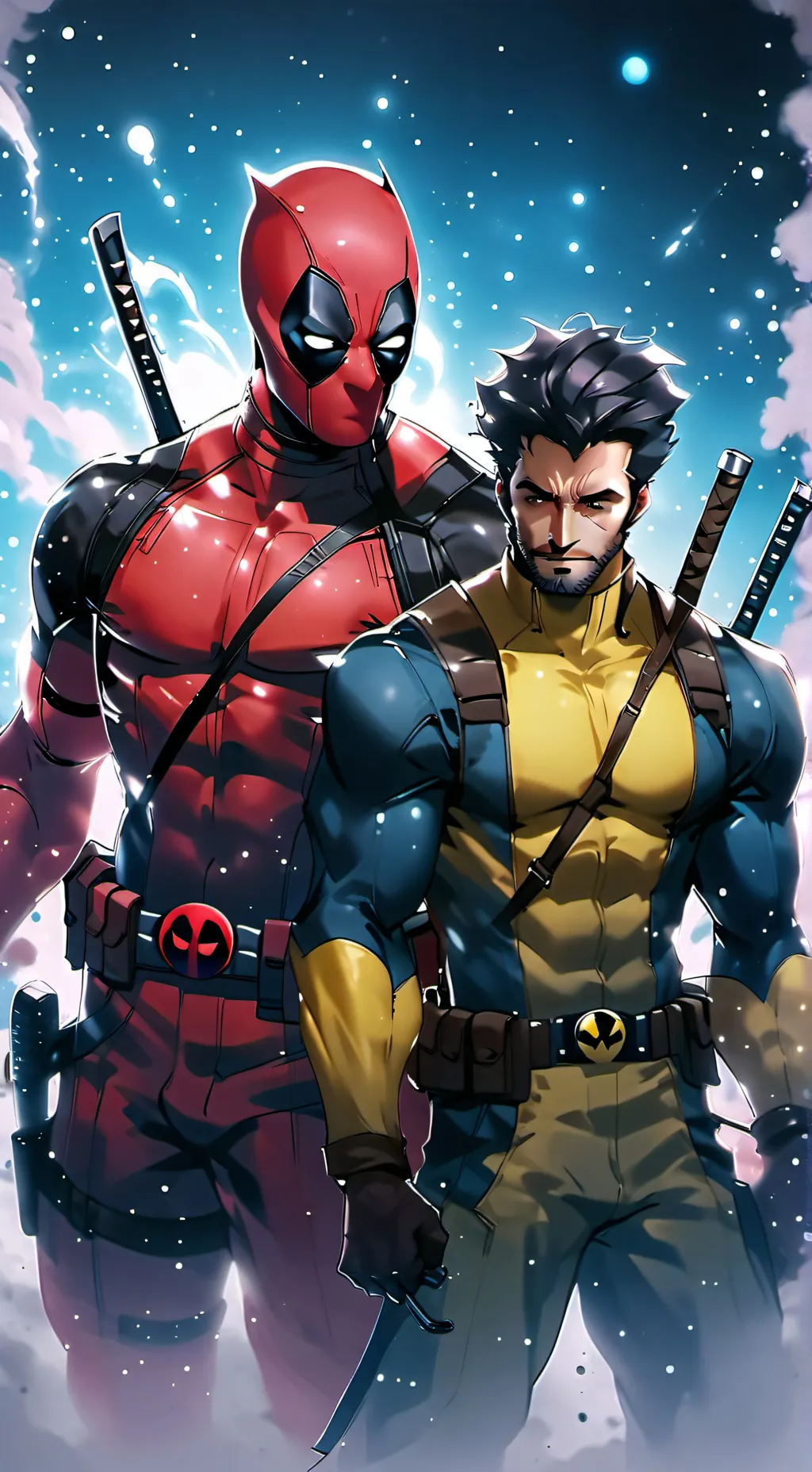 ai character: deadpool and wolve background