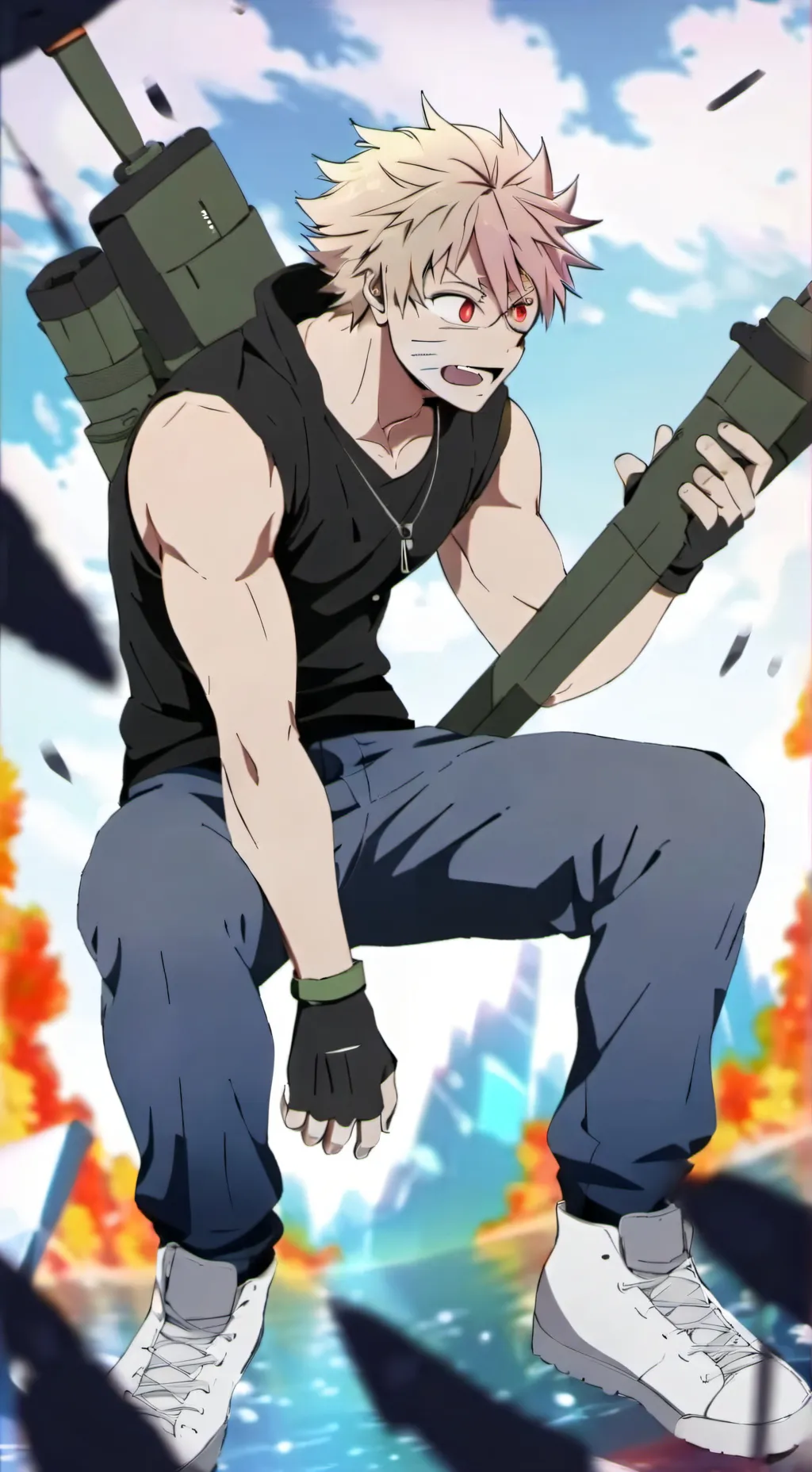 ai character: tired bakugo background