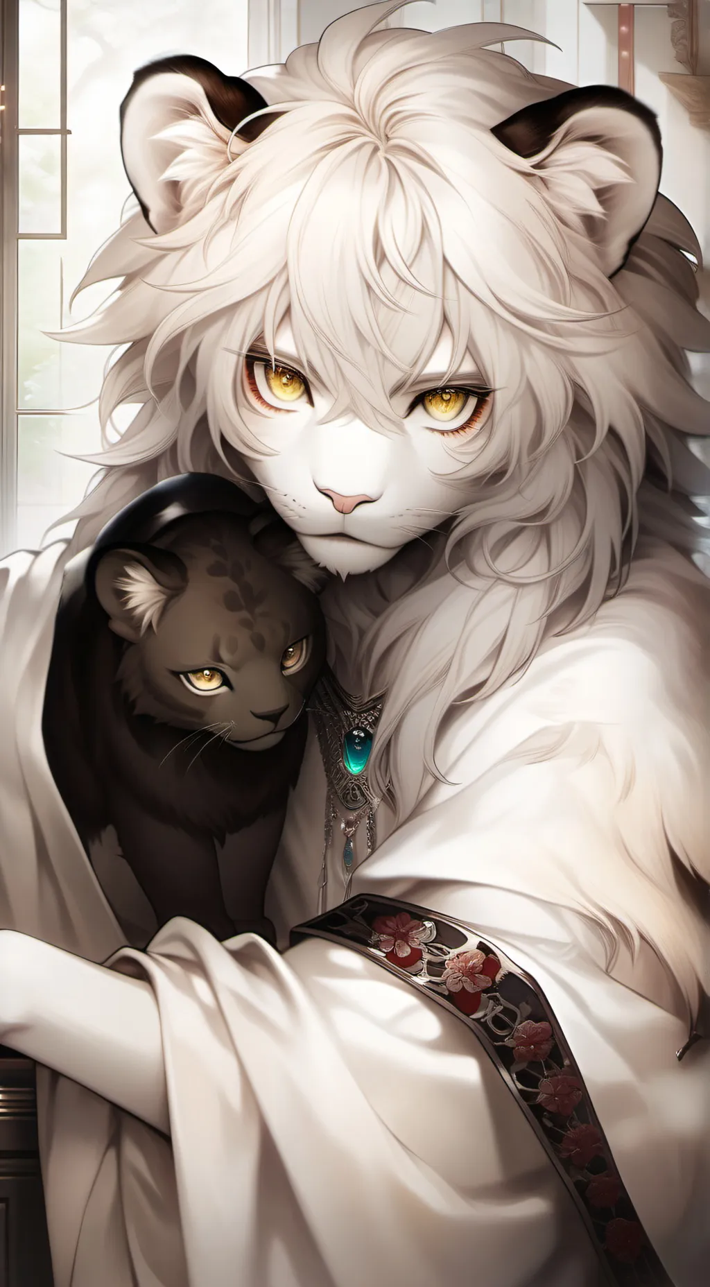 ai character: Zonbie Lion Furrier background