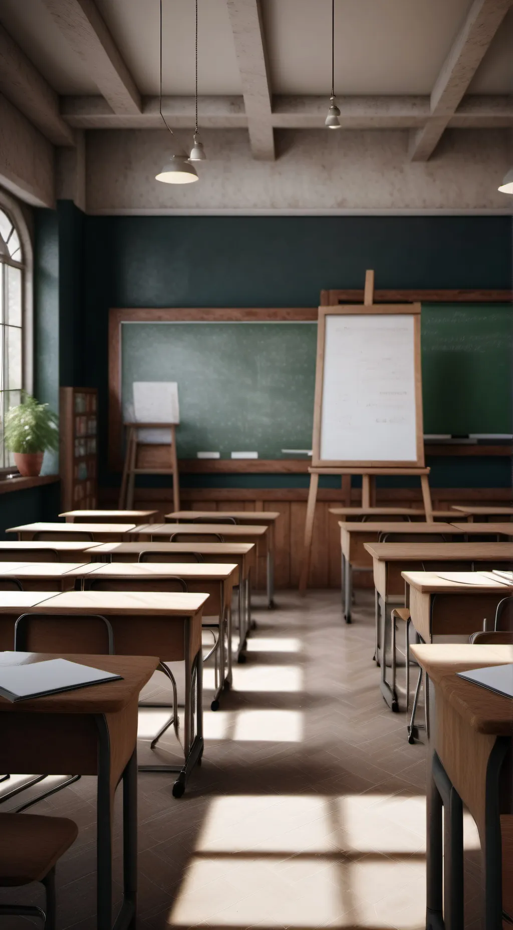 ai character: classroom background
