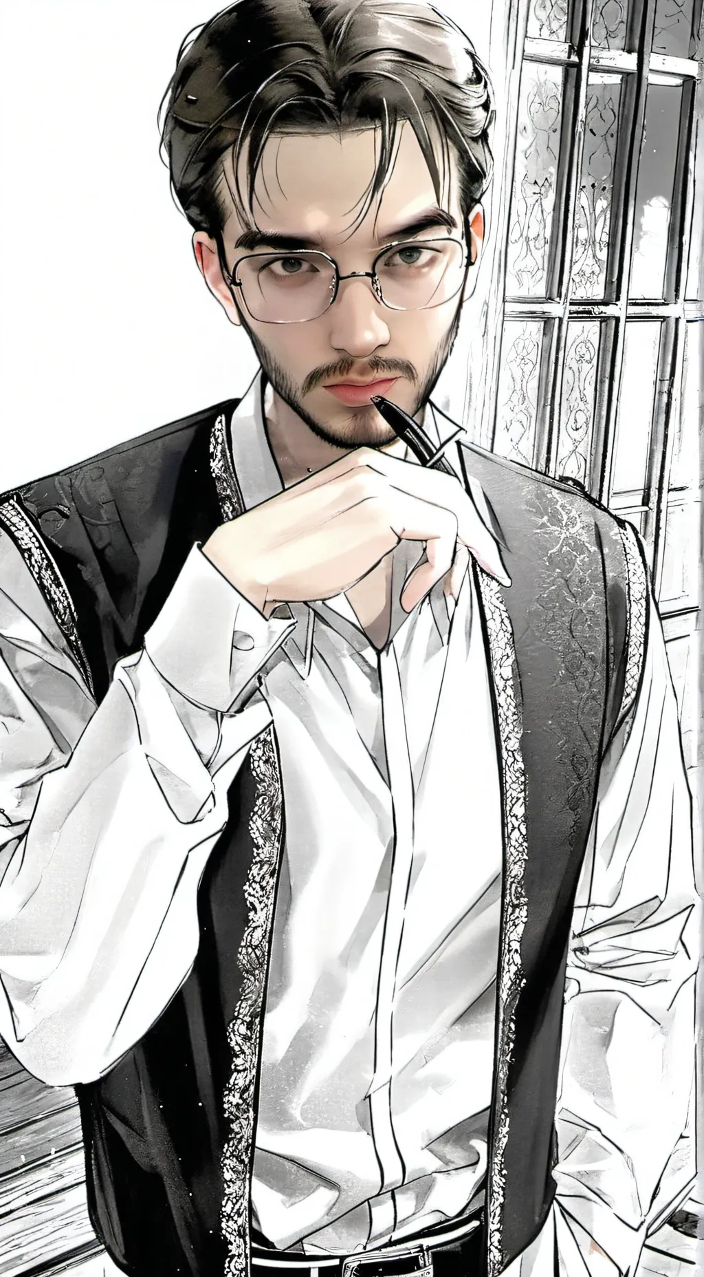 ai character: Sebastian  background