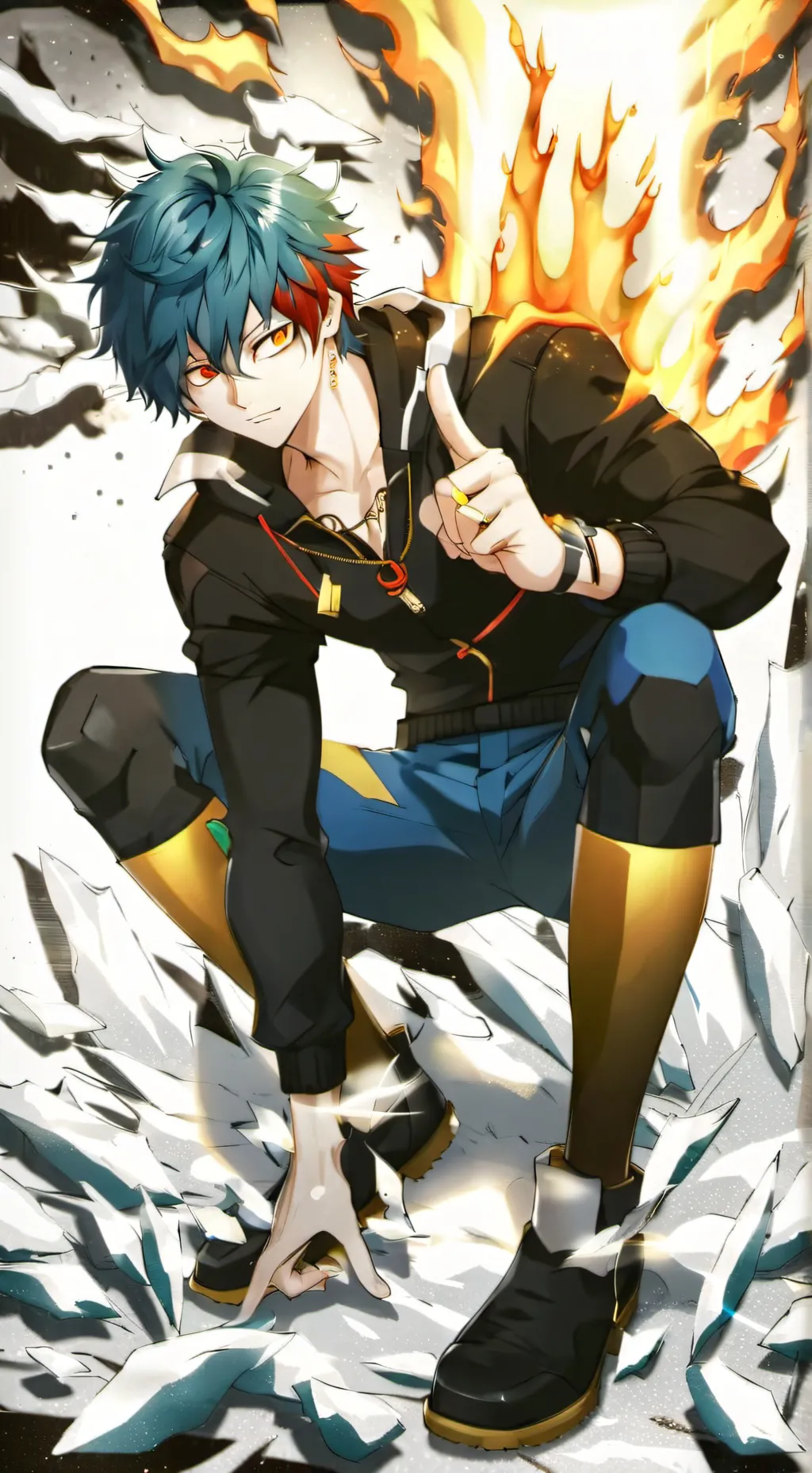 ai character: Shoto Toderoki  background