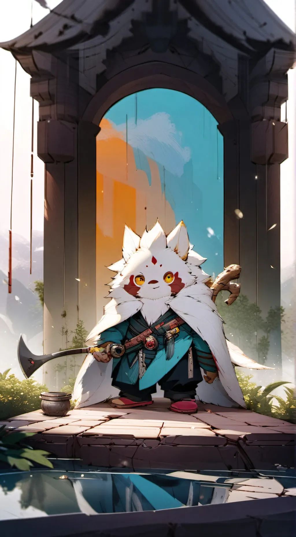 ai character: smiling critter b  background