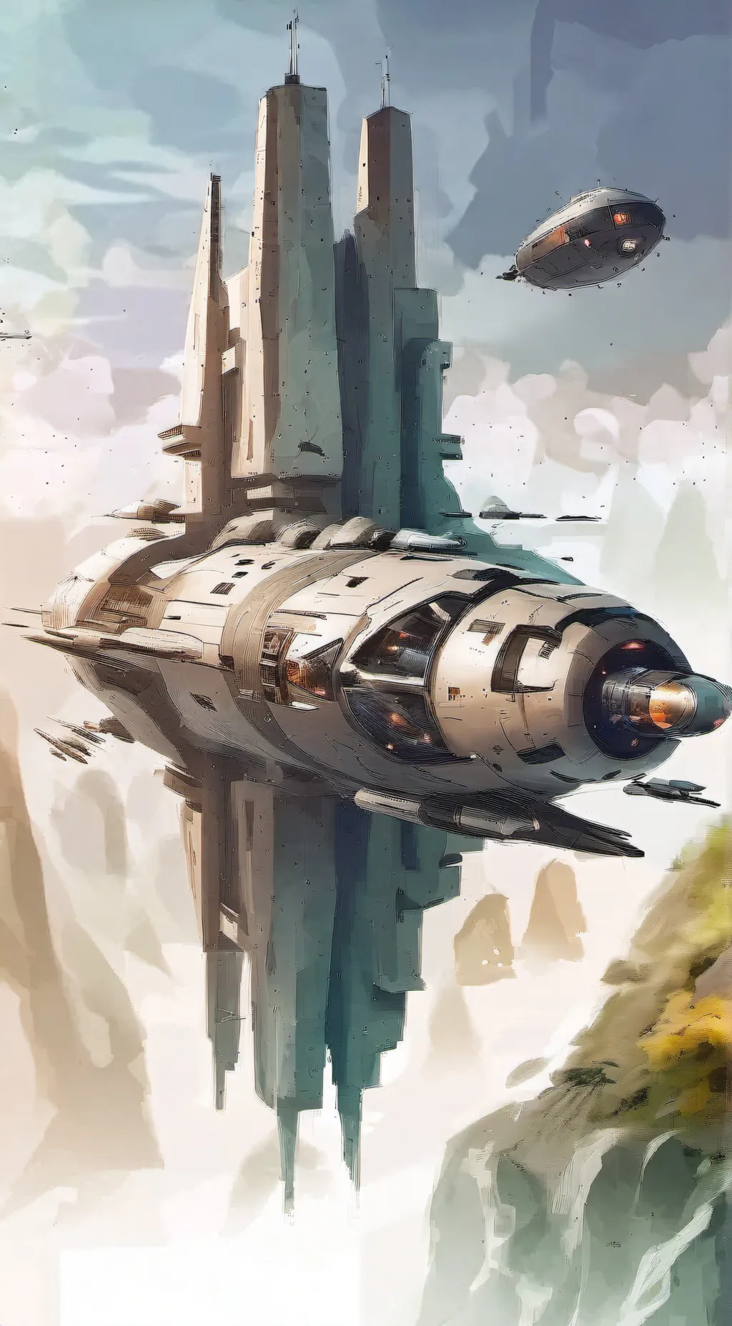 ai character: spaceship  background