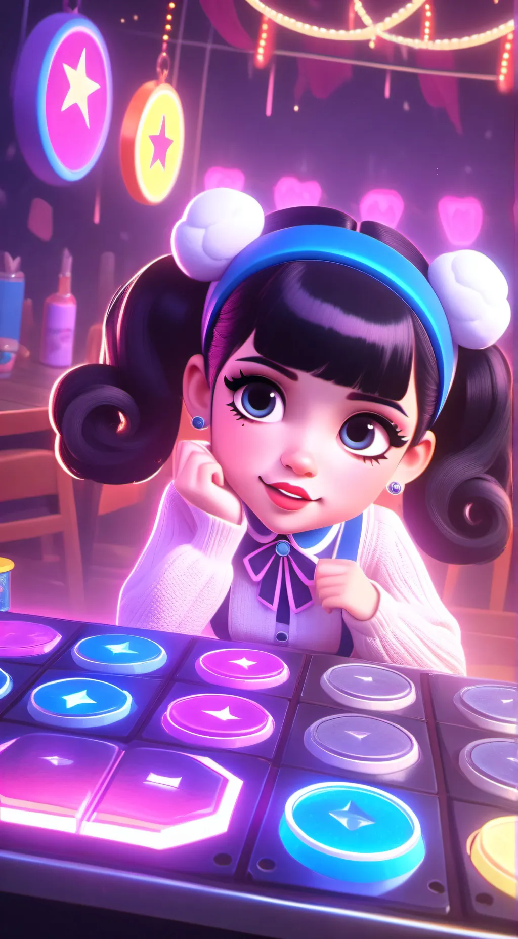 ai character: candy background