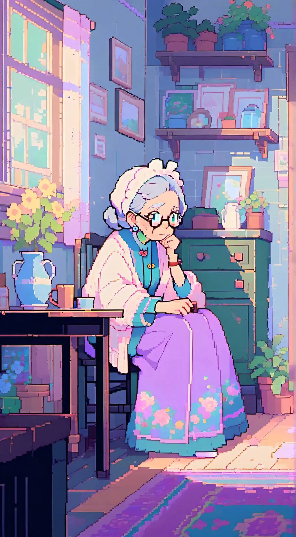 ai character: Griddy grandma background