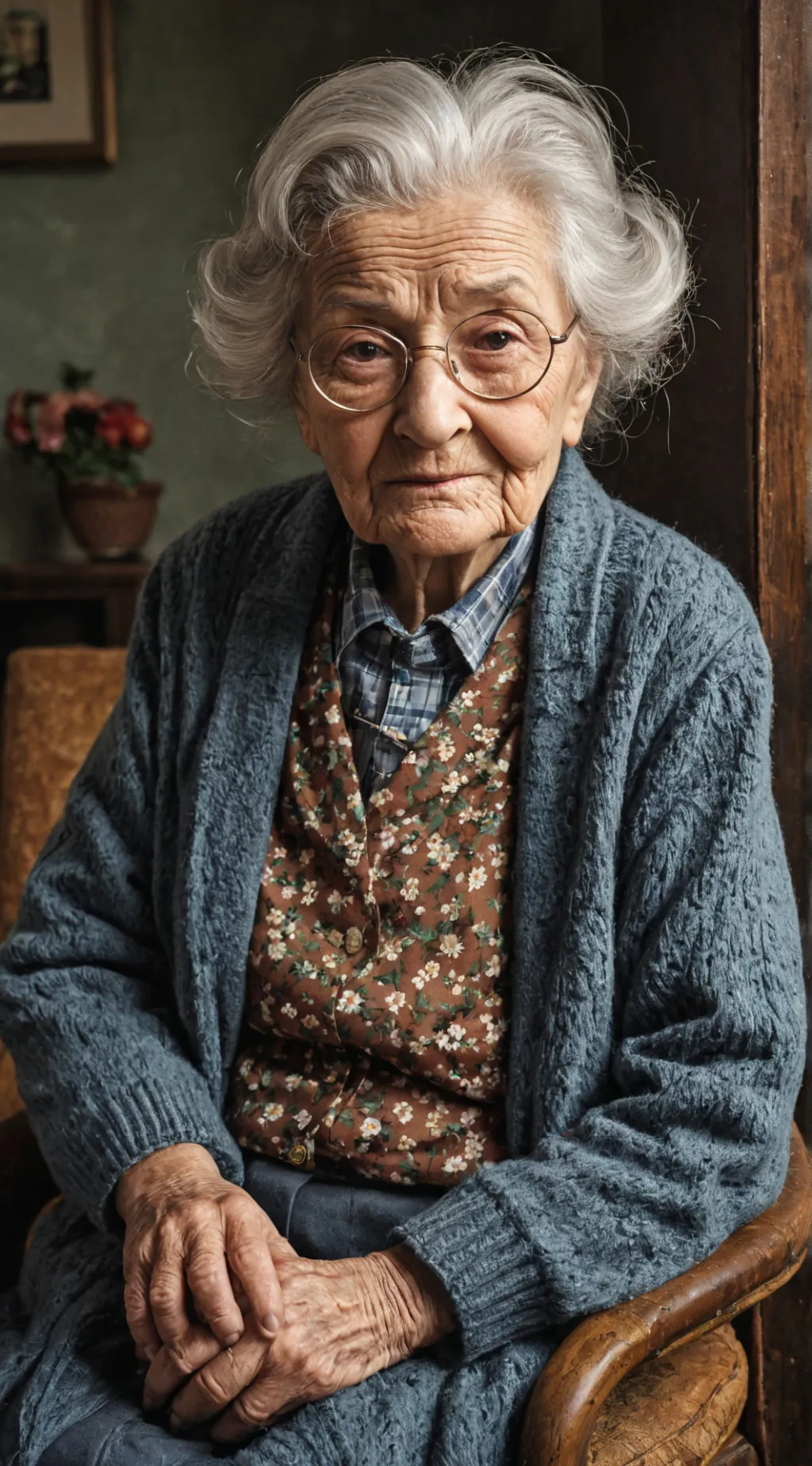 ai character: mimi the old lady  background