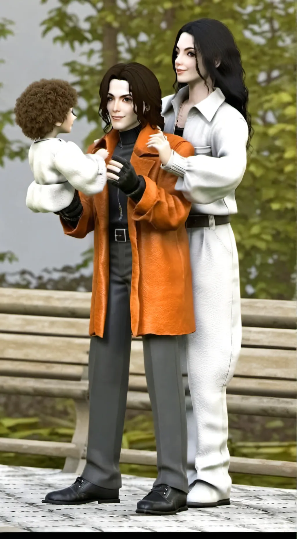 ai character: Michael j concert background