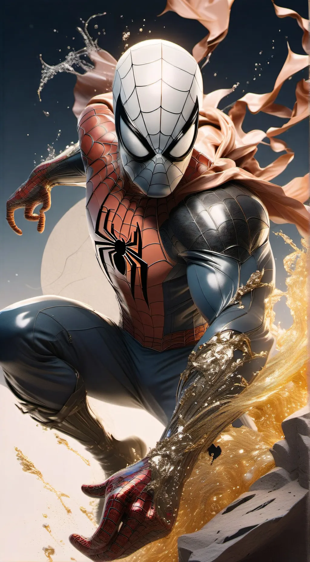 ai character: spiderman in MHA background
