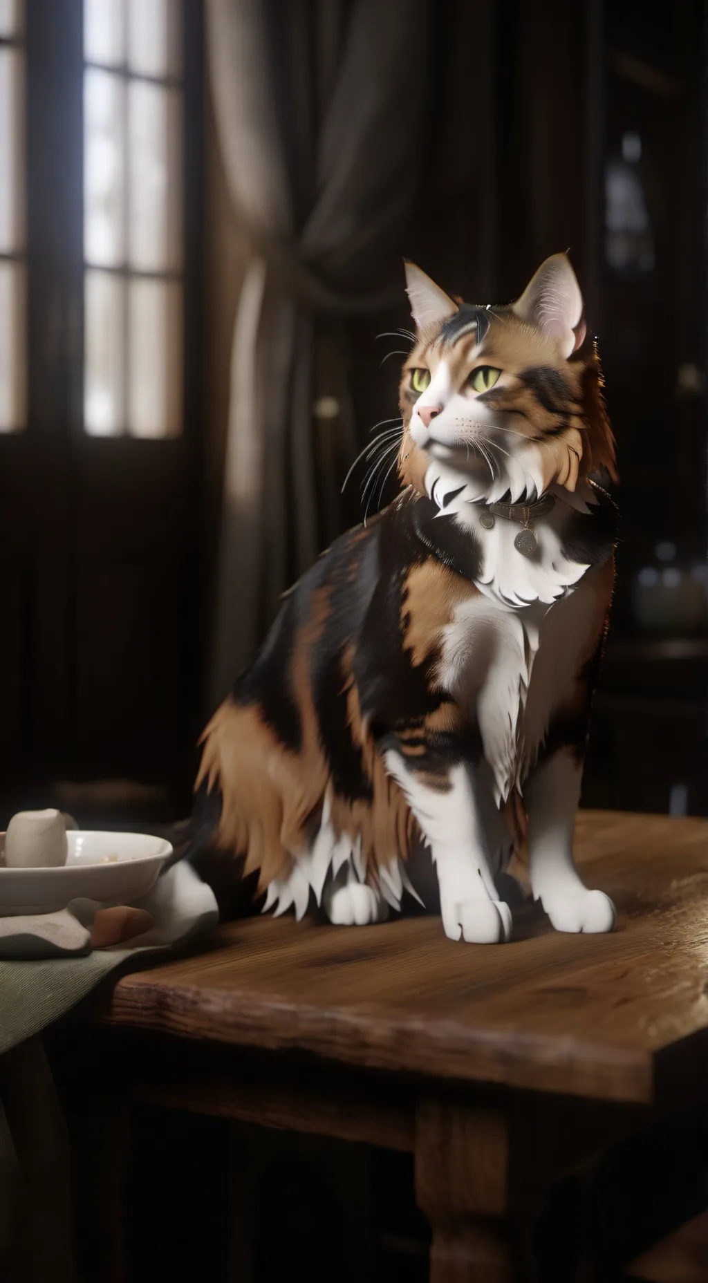 ai character: Cat shelter background