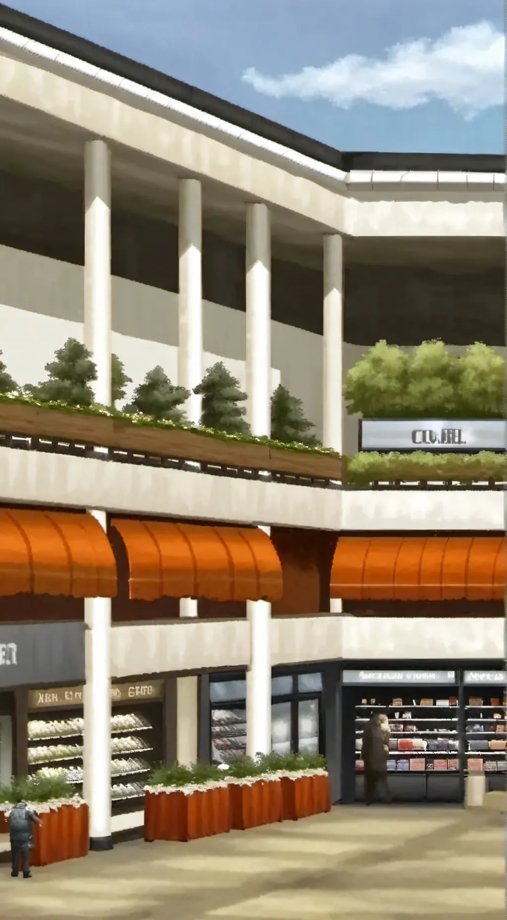 ai character: mall with avengers background