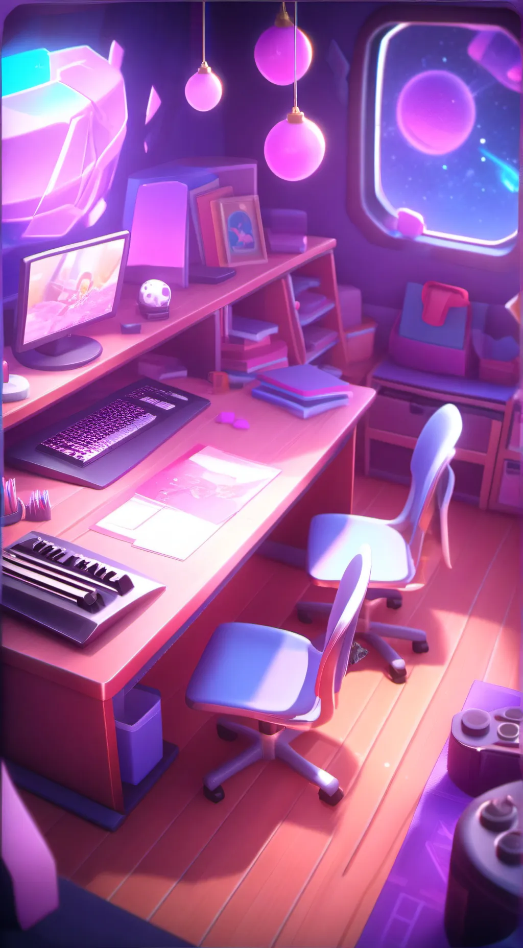 ai character: Bluex redx purple background