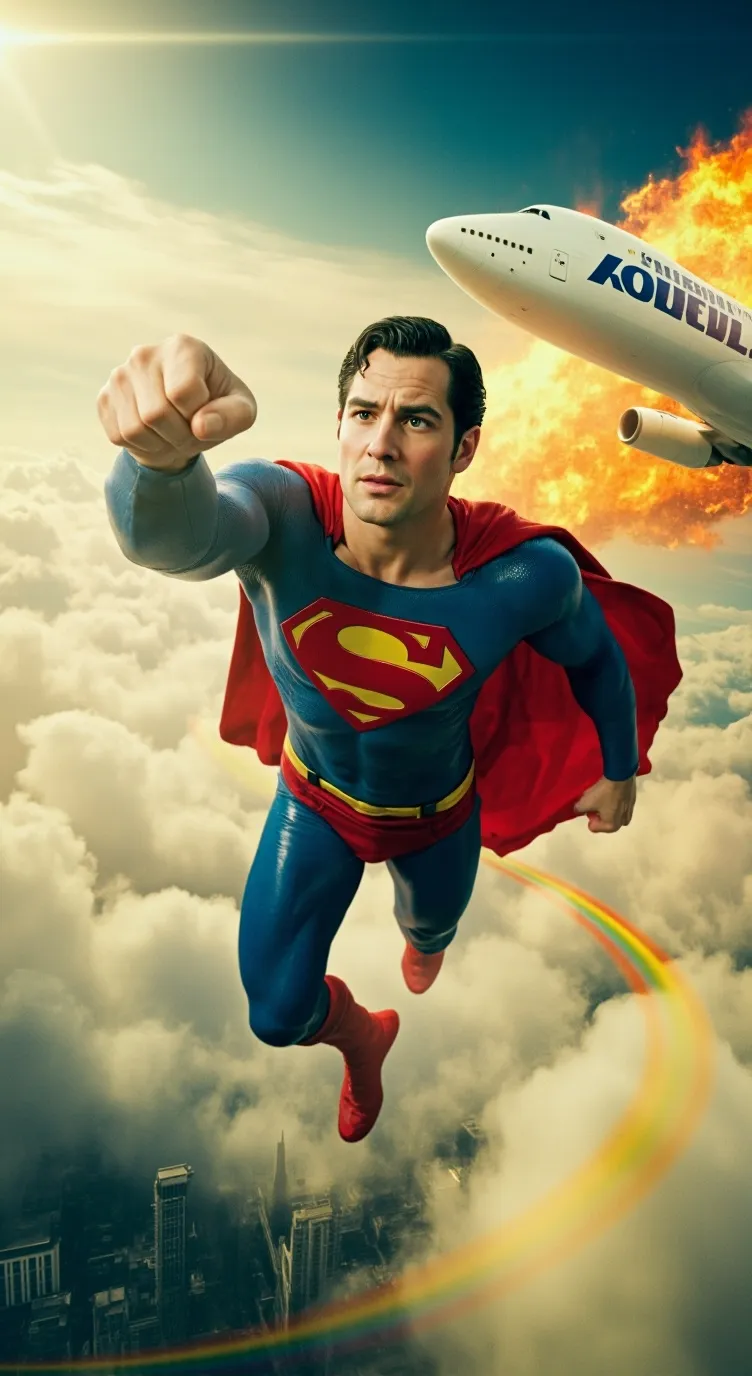 ai character: 1970 Superman! background