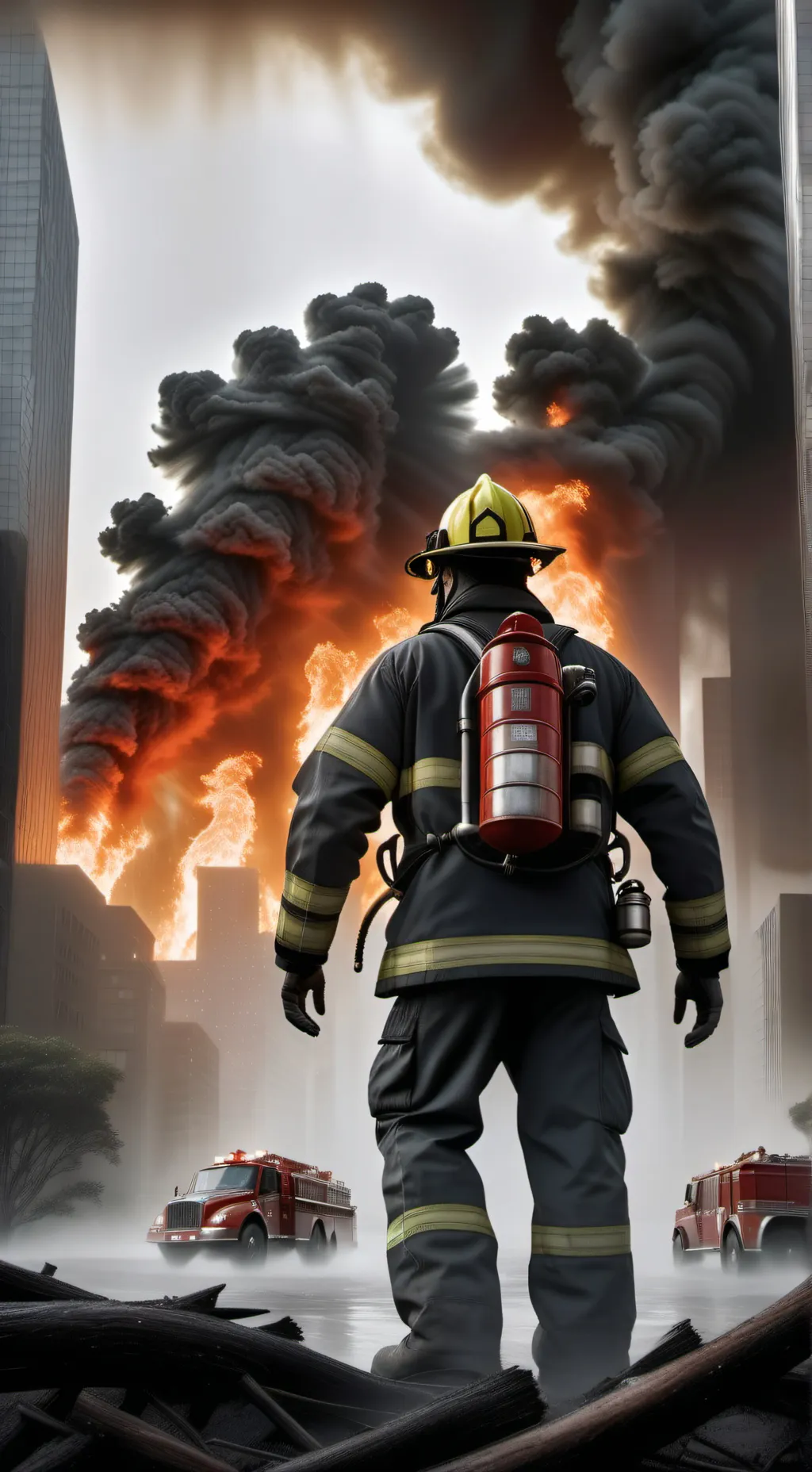 ai character: incendio Portugal  background