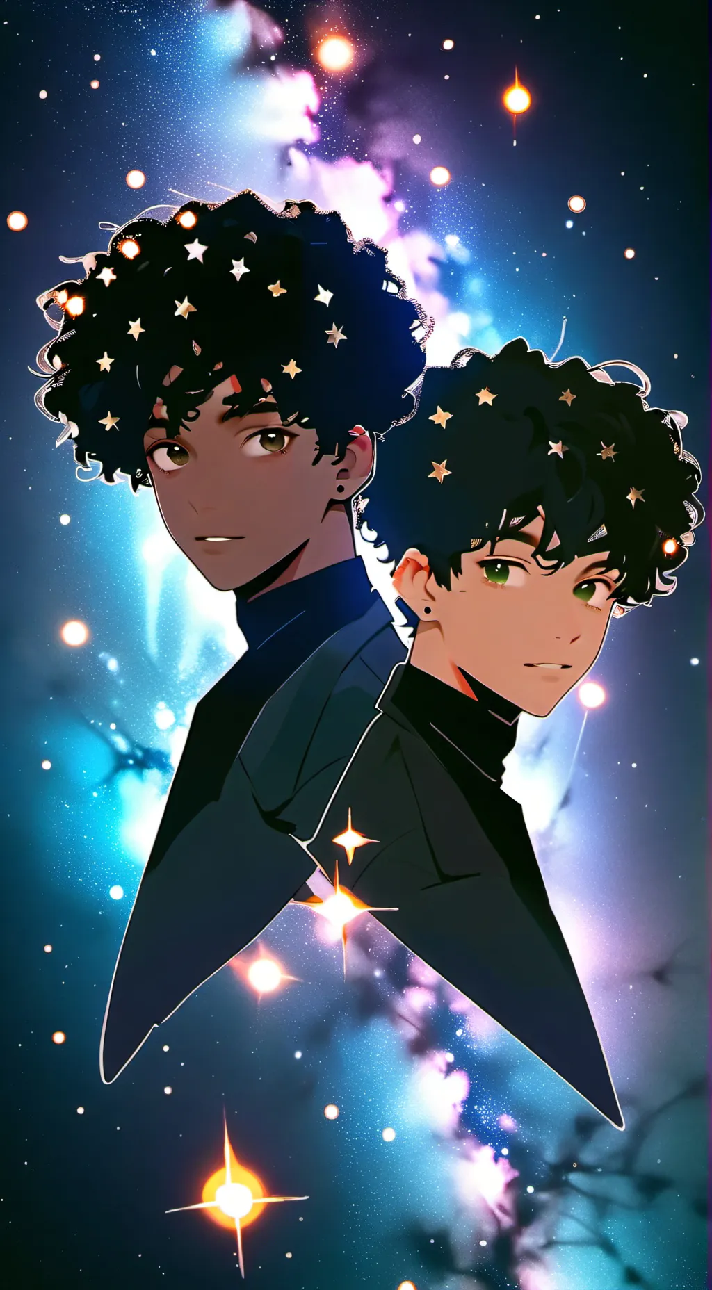 ai character: Dante and Andrew  background